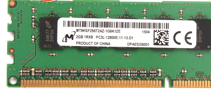 Micron 2GB 1Rx8 PC3-12800E ECC RAM