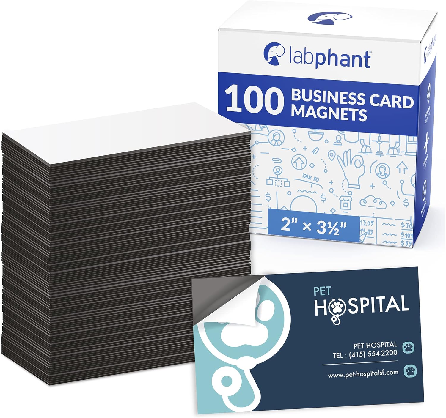 100 Pack Business Card Magnets